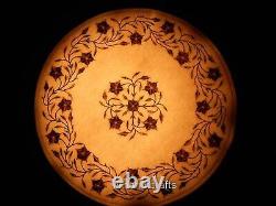 Round Marble Coffee Table Top MOP Inlaid Decent Look Bed Side Table 12 Inches
