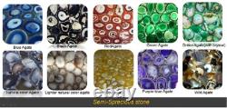 Round Natural Agate Stone Top Center Coffee Table Handmade Furniture Garden Deco