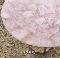 Round Rose Quartz Coffee Counter Desk Table Rose Quartz's Graceful New Home Dec