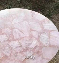 Round Rose Quartz Coffee Counter Desk Table Rose Quartz's Graceful New Home Dec