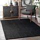 Rug Black Jute Carpet Handmade Rectangle Farmhouse Rug Home Runner Living Room