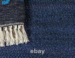 Rug Blue Jute Carpet Handmade Rectangle Farmhouse Rug Home Runner Living Room