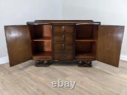 SIDEBOARD Jentique Furniture Vintage Art Deco Double Shelved Cupboard 4 Drawers
