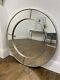 Silver Art Deco Round Wall Mirror 90x90cm (karlita New Stock)