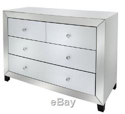 ST Moritz large mirrored chest of drawers multi 4 drawer bedroom furniture White