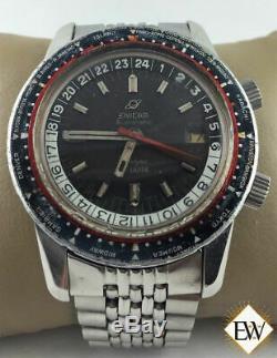 Serviced Vintage Enicar Sherpa Guide 600 GMT World Time Automatic Watch Tropical