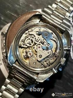 Serviced Vintage Zodiac Chronograph Cushion Watch Valjoux 7734 Poor Man Bracelet