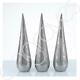 Set Of 3 Art Deco Textured Silver Cone Sculpture Decoration Statement Piece Orna
