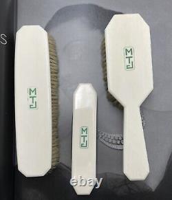 Set of 3 Transatlantic Style MTJ Encrypted Art Deco Brushes