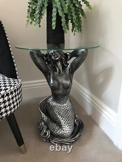Side coffee table silver mermaid
