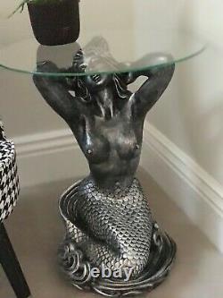 Side coffee table silver mermaid