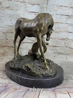 Signed Bronze Art Deco Style Art Nouveau Style Wildlife Colt Horse Sculpture NR