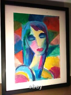 Signed Original Semi Abstract Woman Painting Cubist Art Style Matisse Chagall