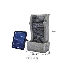 Slat Falls Woodland Water Feature Outdoor Garden LED Fountain 220V/Solar Powered