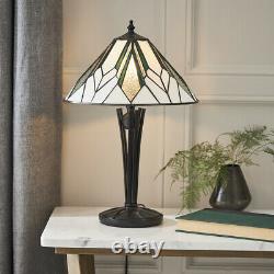 Small Tiffany Glass Table Lamp Art Deco Style Requires 40W E14 Golf Bulb LED
