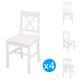 Solid Pine Wooden Dining Table And 4 Chairs Set Dinning Home Furniture White