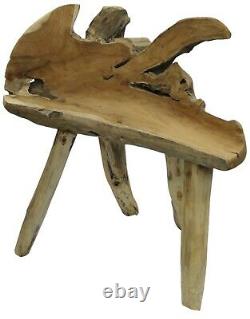 Solid Teak Root Wood Seat Bench Handmade Unique Design Home Decor Seating
