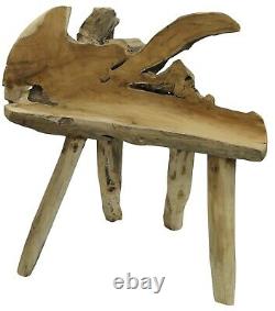 Solid Teak Root Wood Seat Bench Handmade Unique Design Home Decor Seating