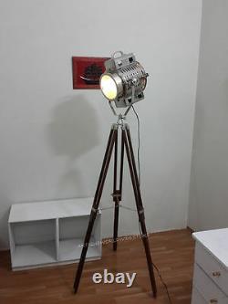 Stage Antique Style Marine Tripod Floor Lamp Spot Search Light Home Decor