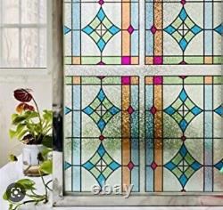 Stained Glass Decorative Vinyl Privacy Static Window Film glass paper coloured