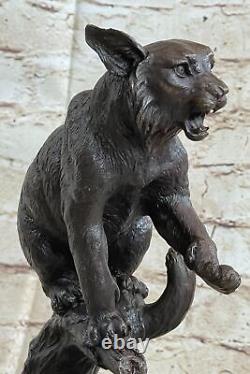 Statue Sculpture Cougar Wildlife Art Deco Style Art Nouveau Style Bronze Deal