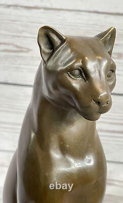 Statue Sculpture Cougar Wildlife Art Deco Style Art Nouveau Style Bronze Signed