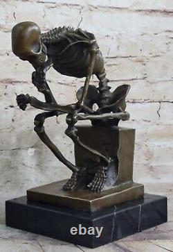 Statue Sculpture fighter Skeleton Art Deco Style Art Nouveau Style Bronze Figure