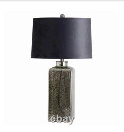 Stella Mirrored Glass Table Lamp With Velvet Shade