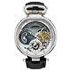 Stuhrling Men's 988 Automatic Wind Stainless Steel Silver Skeleton Leather Watch