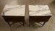 Stunning Pair Vintage French Empire Bedside Cabinets Cupboards With Marble Tops