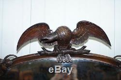 Stunning Victorian Walnut & Marble Sideboard Chiffonier Carved Eagle & Flowers