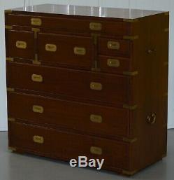 Stunning Vintage Military Campaign Chest Drawers Lovely Style Lots Of Storage