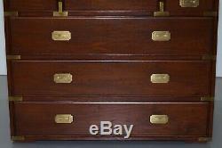 Stunning Vintage Military Campaign Chest Drawers Lovely Style Lots Of Storage