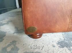 Superb Halo Vintage Brown Leather Corner Sofa 3 Seater Storage