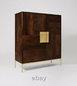 Swoon Banner Cabine /Drinks Cabinet In Stained Mango Wood RRP £599 Deco Modern