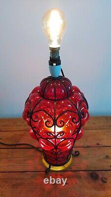 Table Lamp An English Antique Art Deco Moulded Red Glass Lamp 1920s