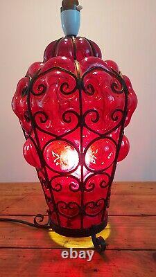 Table Lamp An English Antique Art Deco Moulded Red Glass Lamp 1920s