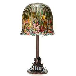 Table Lamp Tiffany Style Pond Lily Stained Glass Shade 29 in. Multi-Colored