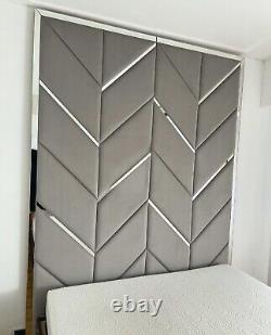 Tall Ceiling Headboard Wall Mount Chevron Panel Design 4ft6 5ft 6ft 80 Inch High