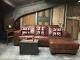 Tan Leather Art Deco Style Chesterfield 3 Seater Corner Sofa Rrp £2k