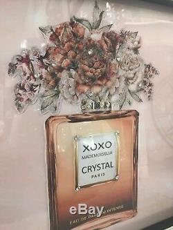 Tan perfume bottle glitter picture with mirror diamond sparkle frame