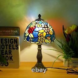Tiffany Handmade Stained Glass Desk Lamps Grape Pattern Style Luxury Table Lamp