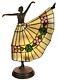 Tiffany Lead Light Art Deco Dancer Table Lamp H43cm Bronze Colour Base