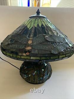 Tiffany Style 16 Dragonflies Table Lamp with Mosaic Base, 3 Light Lamp