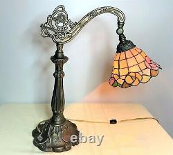 Tiffany Style Daffodil Stained Glass Bridge Arm Table/Desk Lamp