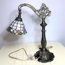 Tiffany Style Daffodil Stained Glass Bridge Arm Table/Desk Lamp