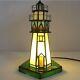 Tiffany Style Stained Glass Led Table Lamp Tower Bedside Night Light
