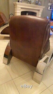 Timothy Oulton / Halo Living Aviator Leather Rocket Armchair / Club Chair