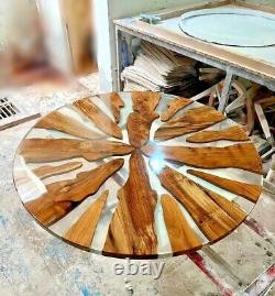 Tranparent Acian Wooden Top Epoxy Table Interecens Cafeteria Bar Handmade Decors