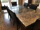Travertine Dining Table With 8 Chairs And Side Unit